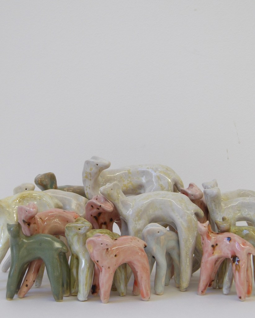 colourful deer figurines