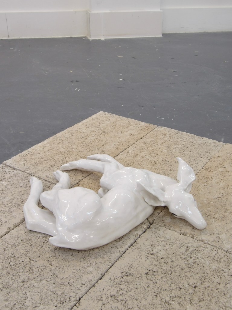 Ceramic deer sculpture