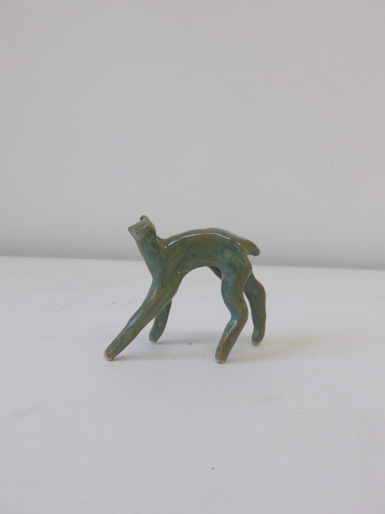 Ceramic deer sculpture