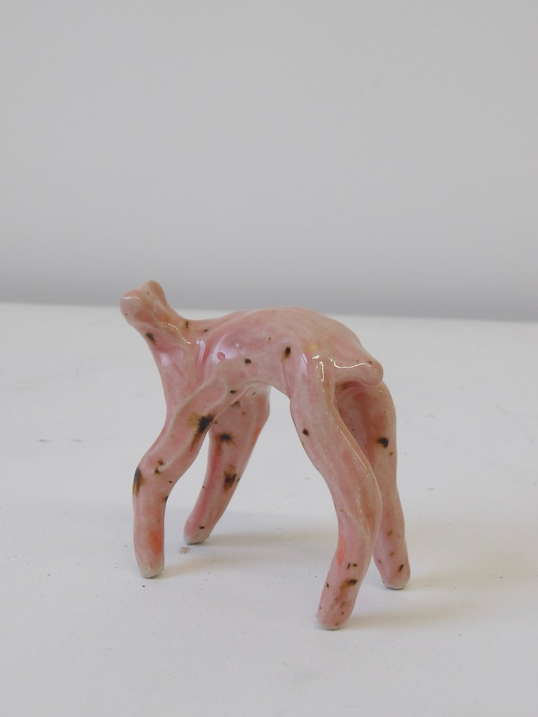 Ceramic deer sculpture