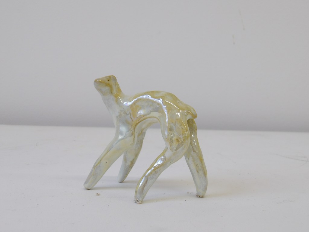 Ceramic deer sculpture